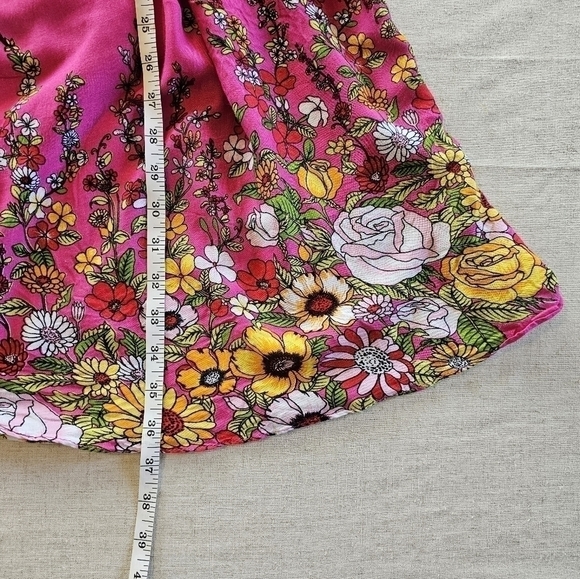 CONVERTIBLE Crochet Top Pink Floral Midi Dress Maxi Skirt Size M - Picture 11 of 16